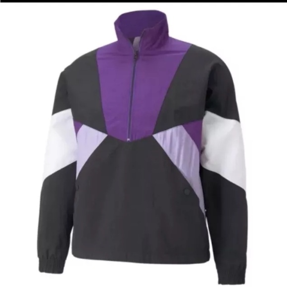 PUMA x Lauren London Track Jacket Black/Purple Windbreaker Medium - Picture 8 of 9